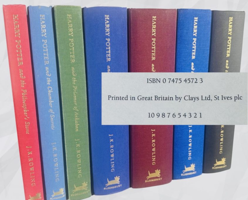 Complete set of Harry Potter Deluxe First Editions, first UK editions, first printings Complete set of Harry Potter Deluxe First Editions, first UK editions, first printings