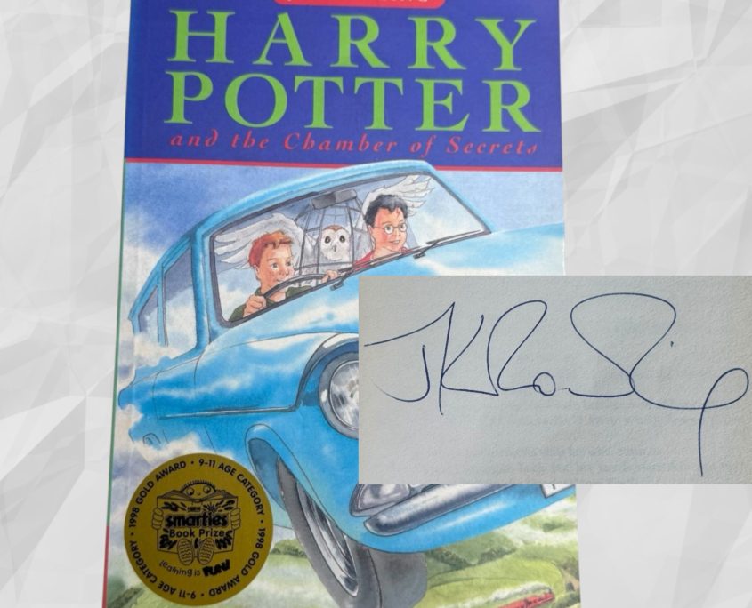 Harry Potter and the Chamber of Secrets UK First Printing Paperback Signed by J.K. Rowling 1999