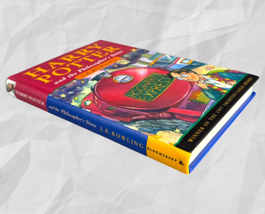 Harry Potter and the Philosopher’s Stone First UK Edition 4th Printing Hardcover – Spine and Bottom Edge