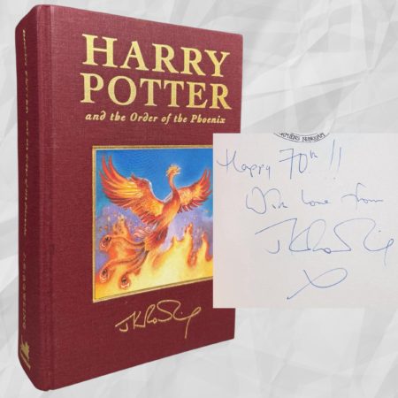 Harry Potter and the Order of the Phoenix, First UK Deluxe Edition, First Printing, Hardcover 2003, Signed and Inscribed by J.K. Rowling