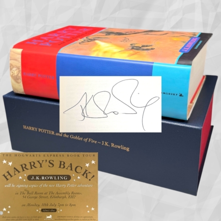 Harry Potter and the Goblet of Fire, First UK Edition, First Printing, Bloomsbury 2000, Hardcover, Signed by J.K. Rowling, Omnia Printing