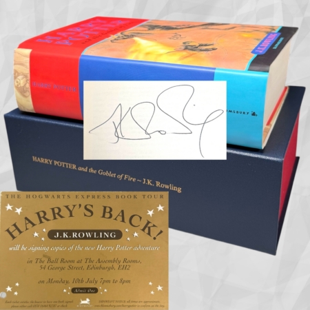 Harry Potter and the Goblet of Fire, First UK Edition, First Printing, Bloomsbury 2000, Hardcover, Signed by J.K. Rowling, Omnia Printing