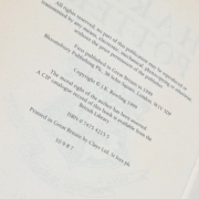 Harry Potter and The Prisoner of Azkaban: Copyright Page