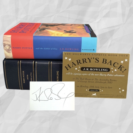 Harry Potter and the Goblet of Fire, First UK Edition, First Printing, Bloomsbury 2000, Hardcover, Signed by J.K. Rowling, Fine Condition Omnia Printing