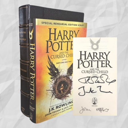 Harry Potter and the Cursed Child, First UK Edition, 16th Printing, Hardcover 2016, Signed by J.K. Rowling, John Tiffany & Jack Thorne
