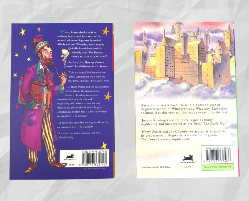 Harry Potter and the Philosopher's Stone & Chamber of Secrets: Back Covers