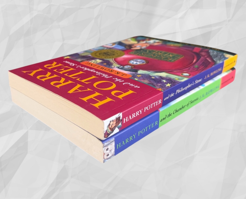 Harry Potter and the Philosopher's Stone & Chamber of Secrets: Spine tip and top edge