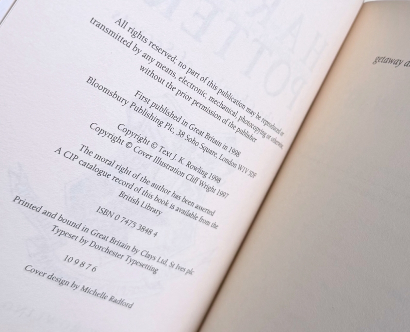 Harry Potter and the Philosopher's Stone & Chamber of Secrets: Chamber of Secrets copyright page